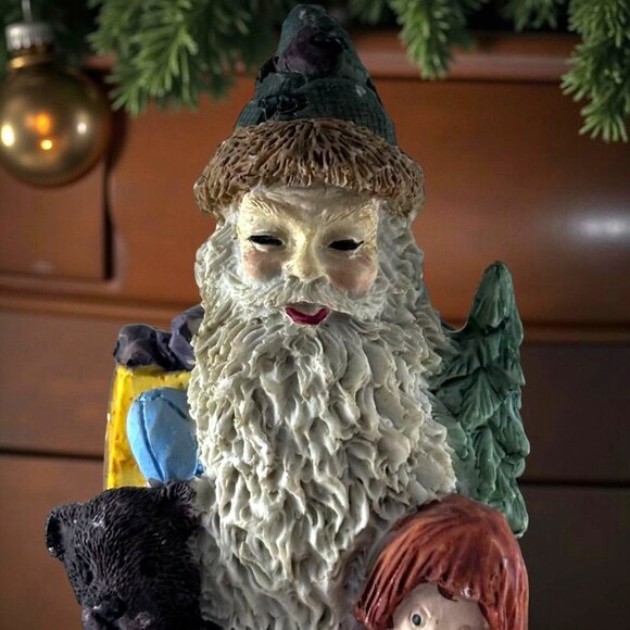 Set of 3 Tall Rustic Pencil Christmas Figures – 11” Folk Art Santas  Snowman - Picture 6 of 7